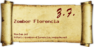 Zombor Florencia névjegykártya